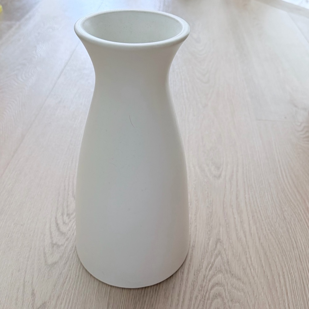 West Elm Off White Carafe Vase. 12” tall.